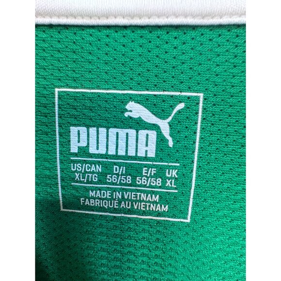 Puma Mens DryCell Soccer T-Shirt Size XL Green Striped Sportswear Short Sleeve - Picture 2 of 12